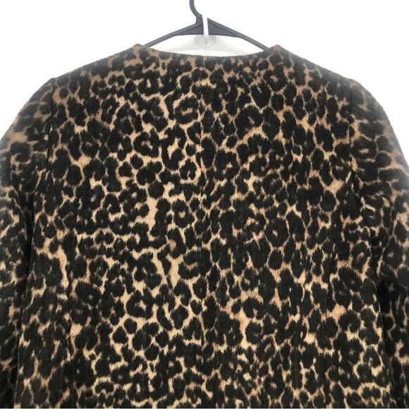Talbots Black Tan Animal Leopard Print Button Up Wool Blend Coat - Picture 11 of 16